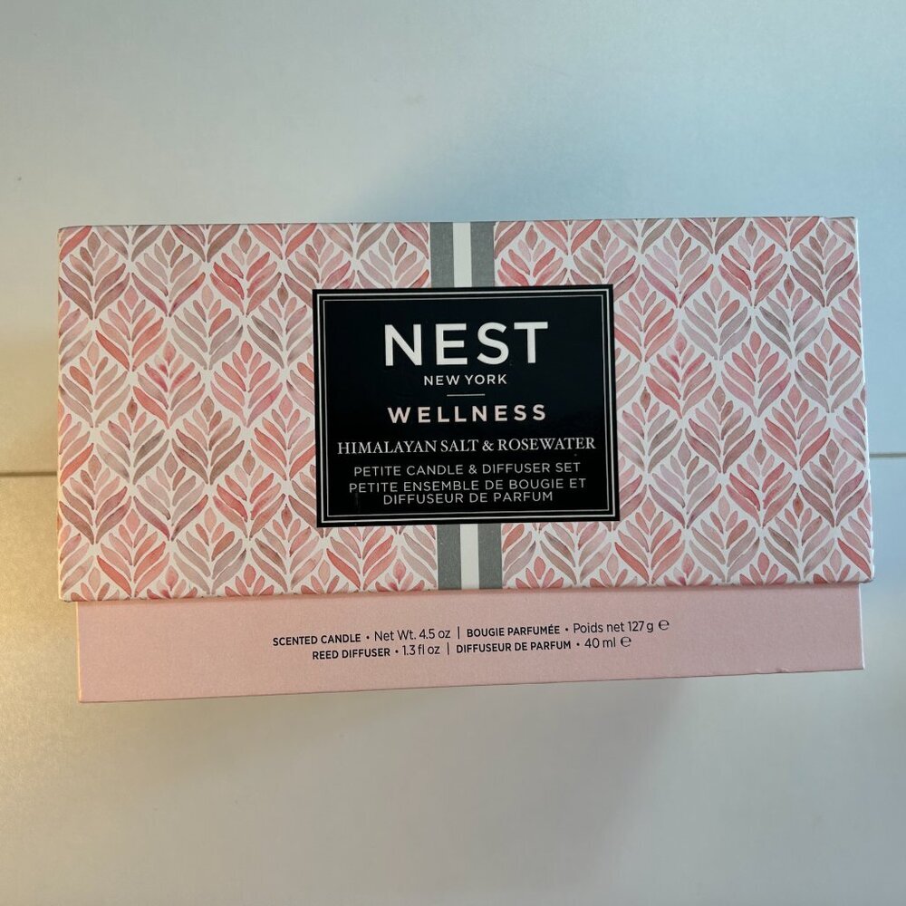 NEST Himalayan Salt Rosewater Candle Diffuser Set Petite NEW (Box Damage) - Picture 6 of 8